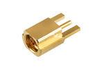 Gold Plated MMCX RF Coaxial Connectors , Straight Edge Mount Jack Female Connector