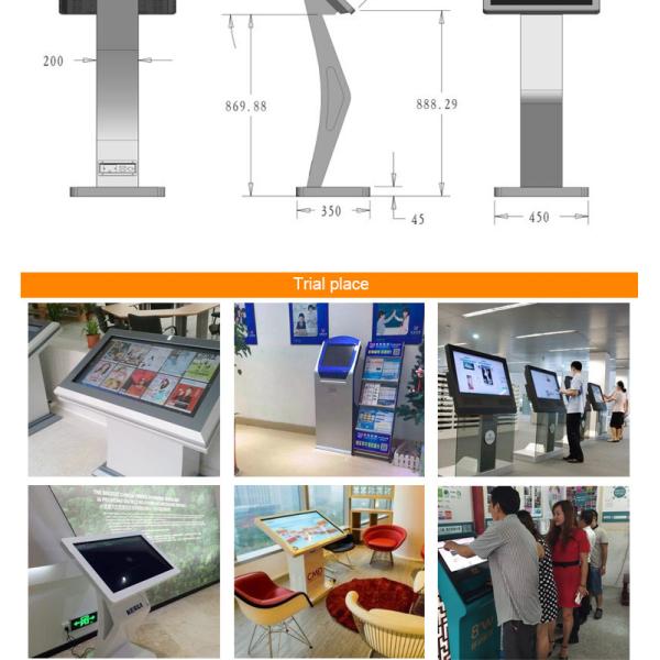 Personalizado 21,5 polegadas toda em um jogador largo do anúncio de Shell Lcd do ouro do tela táctil do PC