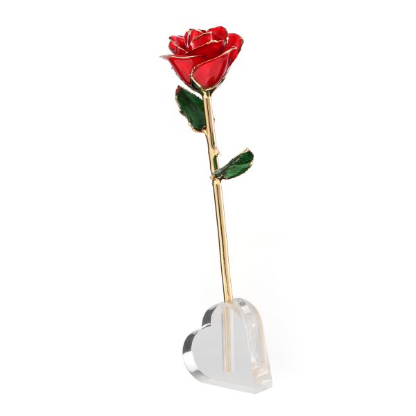 24k Gold Plated Rose Red Eternal Rose Gift Manufacturer Wholesale Valentine's Day Christmas Creative Ornaments