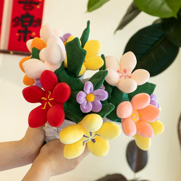 Flower Variety 10x30cm Bouquet Wedding Dolls Fun Realistic Handheld Plush Flowers for Girls Romantic Gifts