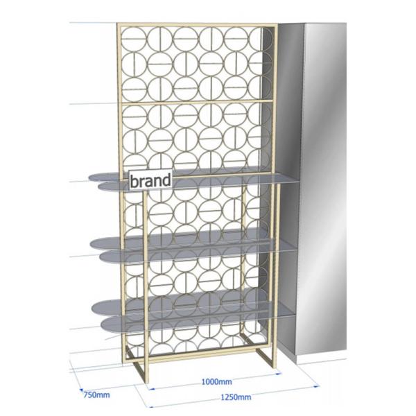 Luxury Customized Ladys Shoe Store Display Shelves Gondola Cashier Desk For Brand Store