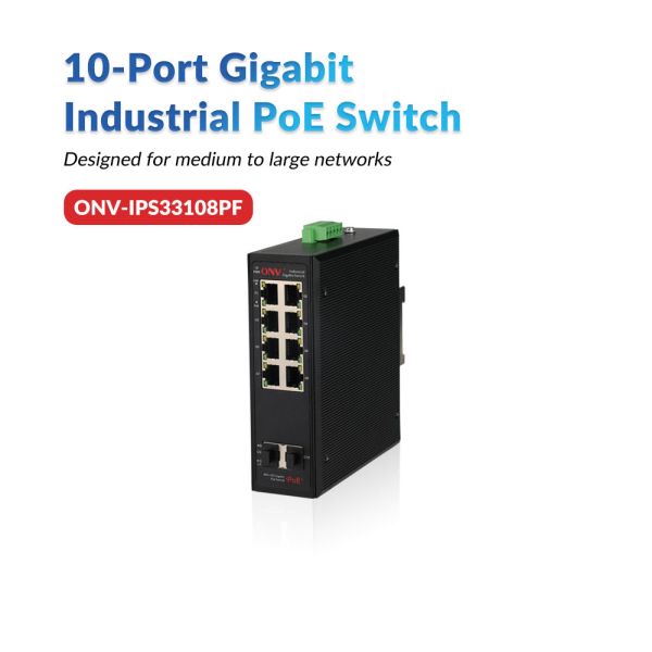 10 Port Gigabit Industrial PoE Switch With 8*10/100/1000 Base-T PoE Ports