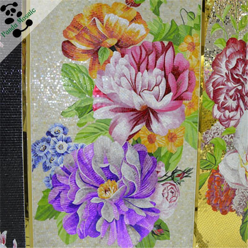 Mb Smm17 Flower Photo Wall Mural Chinese Mosaic Tile for Kitchen Wall