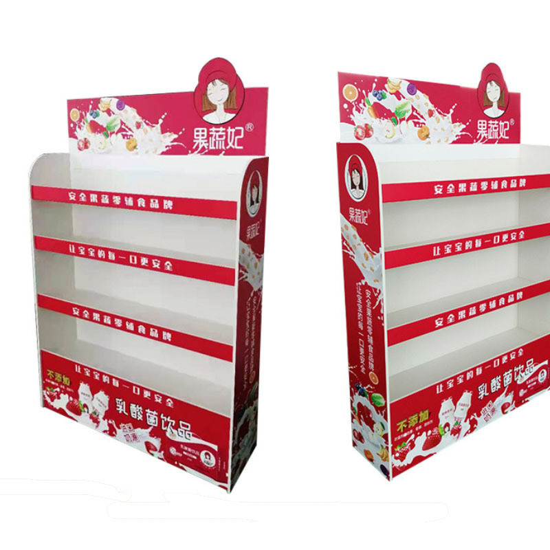 Customized Eco Friendly Printing Paper Corrugated Rack Tray Stand for Retail Shops