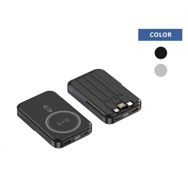 Large Capacity Multi Device Power Bank Portable 10000mah Power Bank With Built In Cables / Stand