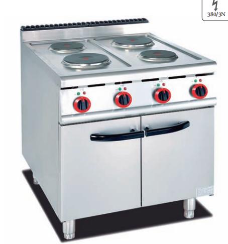 Cozinha a gás de aço inoxidável Equipamento de cozinha comercial com 11,2kw Potência 100-300.C Intervalo de temperatura permanente