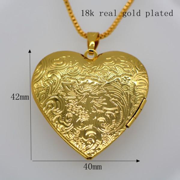 Locket Pendants jewelry classic heart-shaped box pendan 18k gold plating jewelry