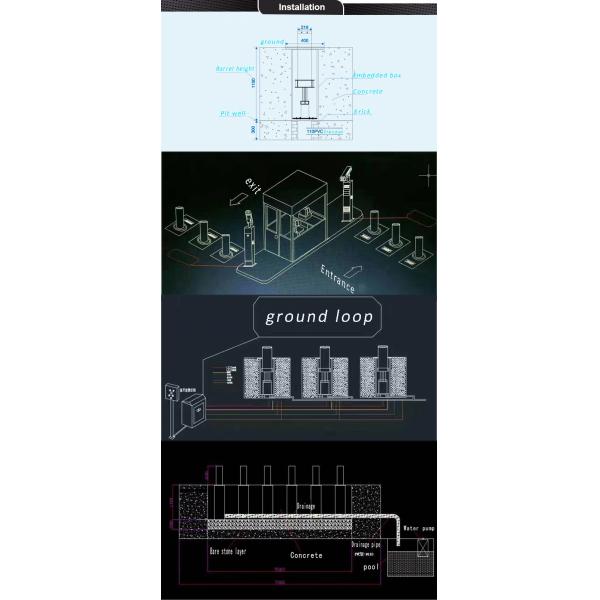 304 Stainless Steel Automatic Hydraulic Rising Bollard 4.5S 219mm Diameter