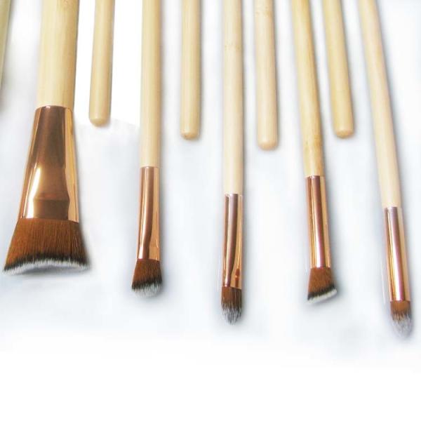 Original Wood Color Facial Makeup Brushes 250g Aluminum Gold Ferrule