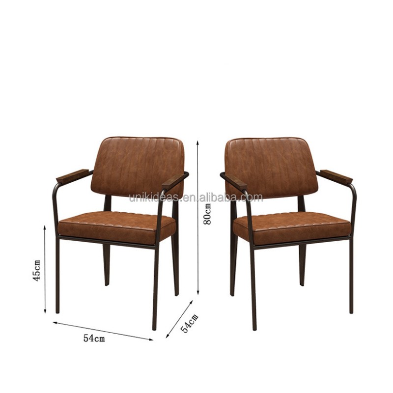 New Arrival Commercial Restaurant Furniture Dining Table Set with PU Leather Armchairs Square Wood Table for Cafe Bar Hotel