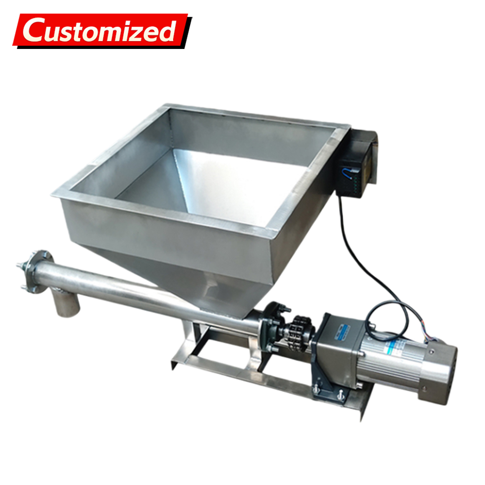 Stainless Steel Screw Feeder with Square Hopper and Variable Frequency Drive for Powder and Granule Conveying