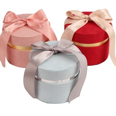 Impressão de logotipo personalizado Caixa de doces de casamento para criança Caixa redonda de embrulho de presente doce para bebê