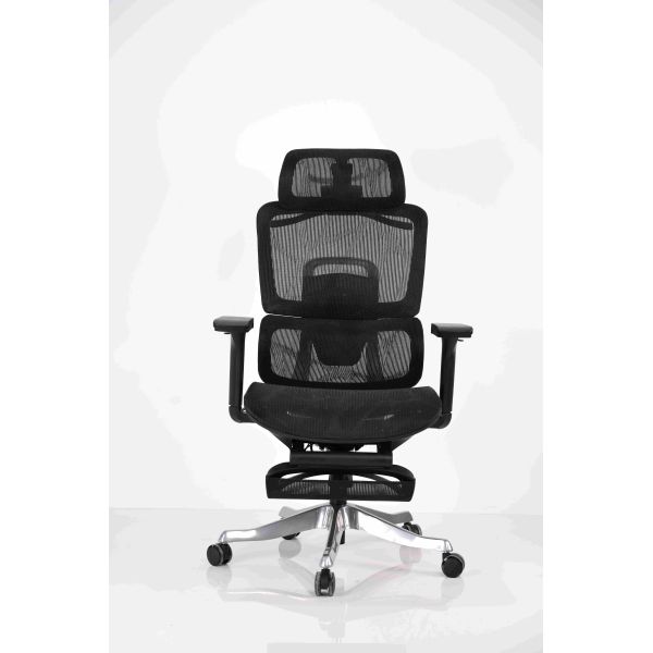 High Back Ergonomic Computer Chair Aluminium Type 4D Armrest With Footrest