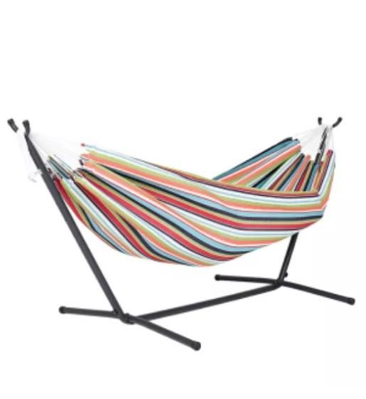 Stainless Steel Canvas Folding Hammock With Stand  200kg Weight Capacity