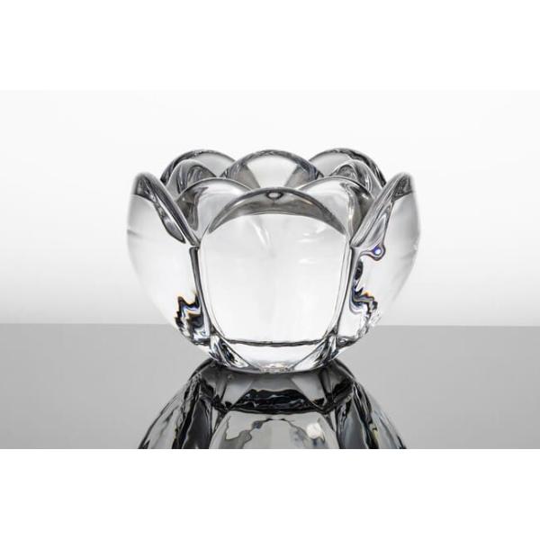 Lotus Flower Clear Crystal Glass Votive Tealight Candle Holders Lead Free