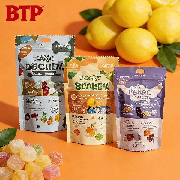 Custom Printed Stand up Disposable Food-Grade Candy Pouches (Doypack Bags) Resealable Moisture-Proof Fit Retail/Gifting