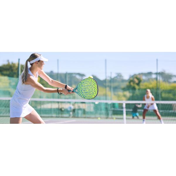 WOOWAVE Padel Racket Blue Carbon Fiber Beach Tennis Racquet with EVA Memory Core
