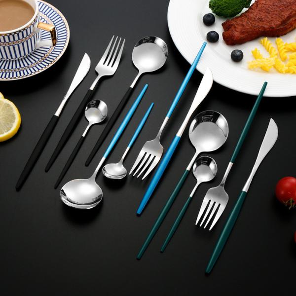 Elegantes talheres de aço inoxidável 24 Pcs Espelho Polonês Português