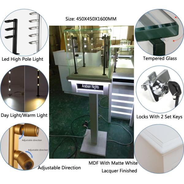 perspex display stands (5).jpg 3D Design Modern Wooden Tempered Glass Jewelry Display Case For Shopping Mall