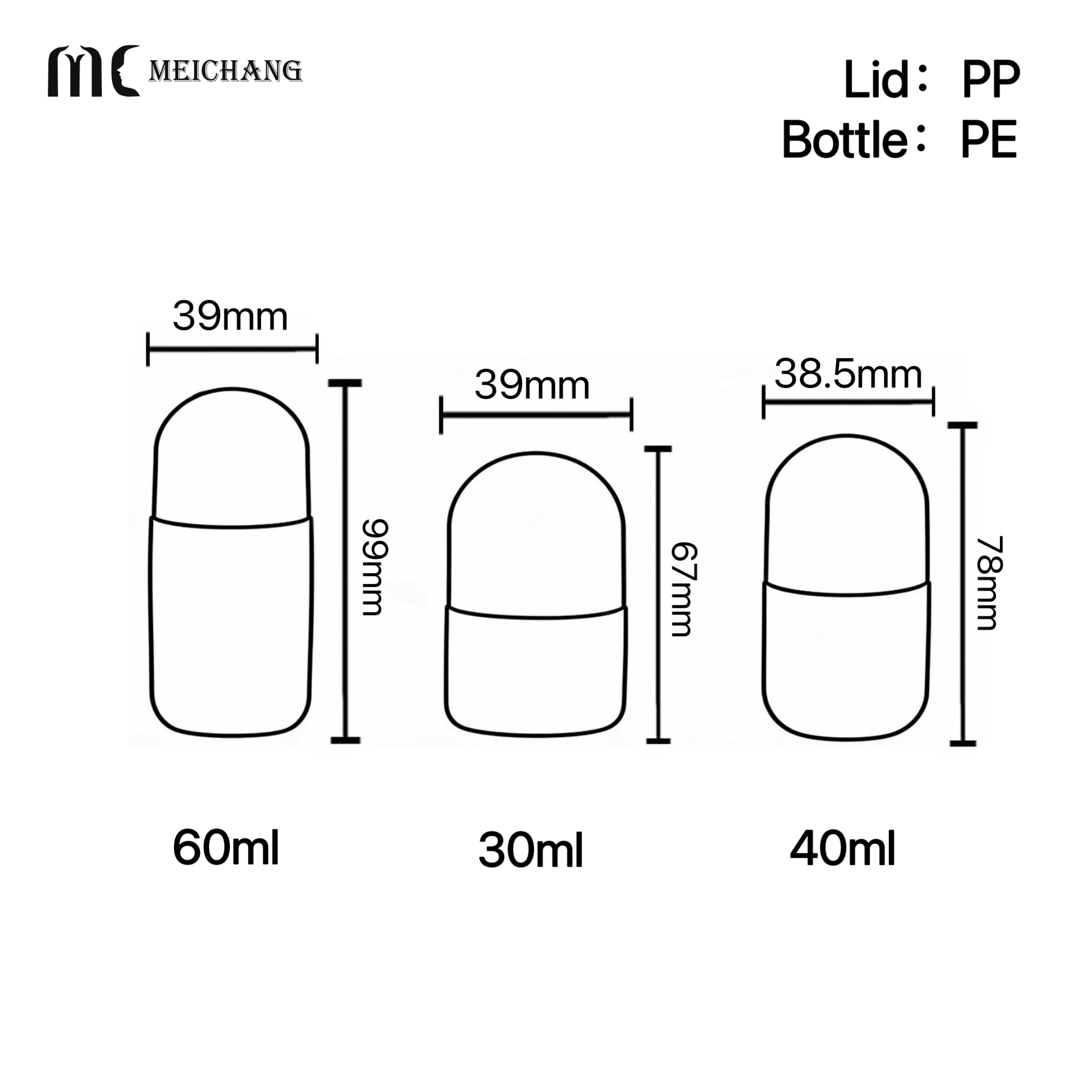 Medical Grade PE Roll-on Bottle with Leak-proof Structure for Essential Oils in 30ml Capacity