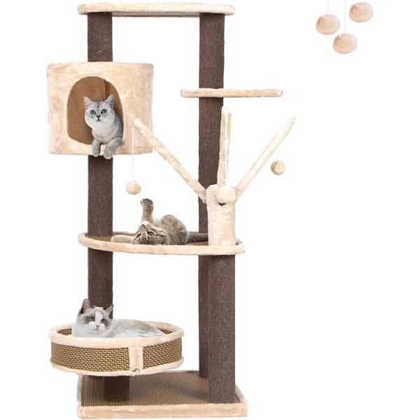 Sustainable Cat Tree Tower Condo Furniture Scratch Post for Kittens and Small Animals