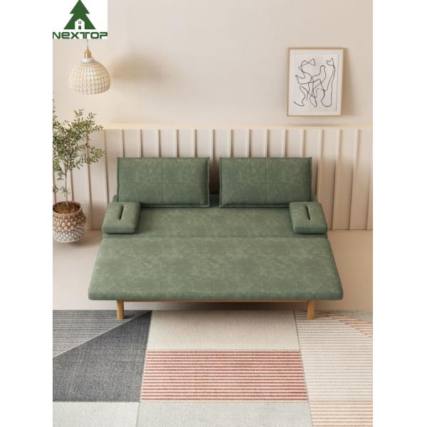 Novelty Foldable Shrinkable Custom Sofa Bed Green Linen Environmental Friendly