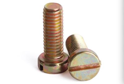 Yellow Chromate Plated Steel Slotted Drive Fillister Head Machine Screws Steel Fillister Head Slotted Screw