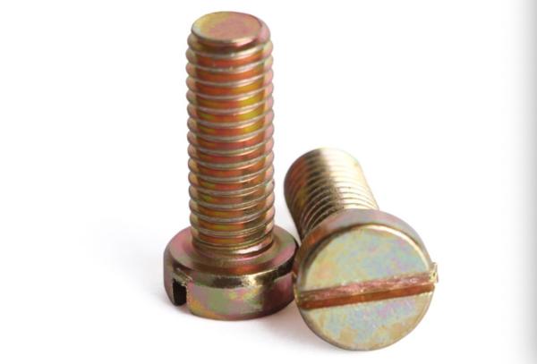 Yellow Chromate Plated Steel Slotted Drive Fillister Head Machine Screws Steel Fillister Head Slotted Screw