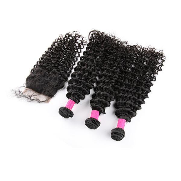 Unprocessed Brazilian Remy Human Hair Extensions , Virgin Deep Wave Hair