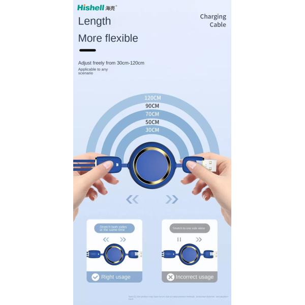 Прочное анти- заряжателя шнура сотового телефона ссадины Retractable Multicolor