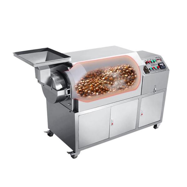 Industrial Stainless Steel Snack Roaster 0.75KW 380V Nuts Seeds Roasting Machine