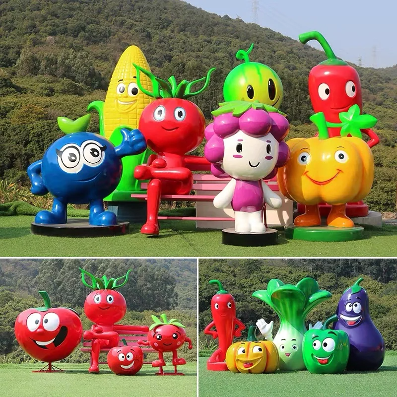 Giant FRP Fruit Vegetable Sculpture Series Hyper Realistic Commercial Display Art