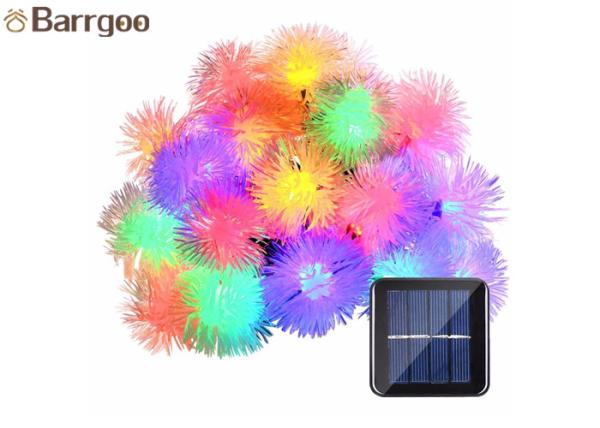 20 LED Furry Ball Solar LED Christmas Lights Colorful IP65 Xmas Decoration