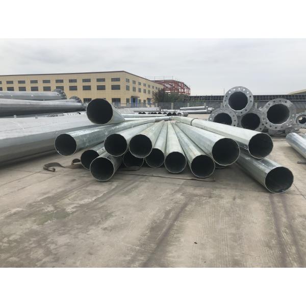 16m Galvanized Steel Electrical Power Pole Tubular With Flange Mode Transmission
