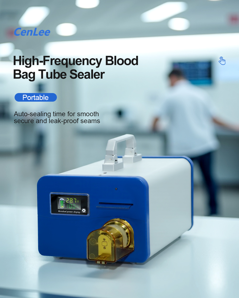 Customizable Automatic Tube Welding Machine Digital Display Blood Bag Sealer with Safety Lock for Clinical Trials OEM Support