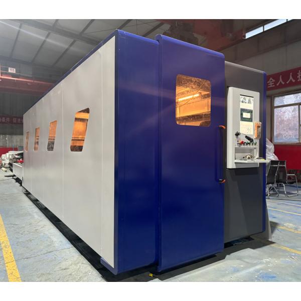 Industrial Double Table Model 6000w Sheet Metal Laser Cutting Machine with 4-axis Configuration and Yaskawa Servo Motor