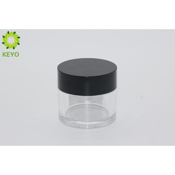 50g Clear Thick Wall Face Mask Jar PETG Plastic Made With Black Screw Cap