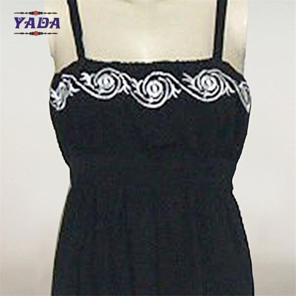 Женщины черные летучие мыши рукава вышивка элегантное платье дамы исполнительные платья сексуальные для женщин