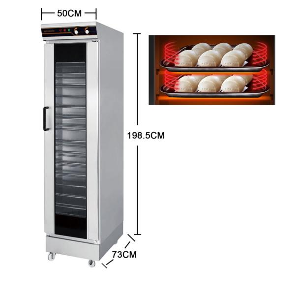 Электрический резервуар для ферментации теста с конструкцией из нержавеющей стали и мощностью 1,4 кВт