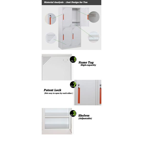 Шкафчик двери структуры 4 КД стальной, конторский персонал одевает дизайн шкафа современный