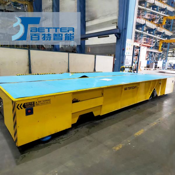 Intelligent Remote Control Battery-Powered Trackless Towing Truck, Ultra-Low Flatbed Cart with Customizable Load Capacity 1-300 Tons