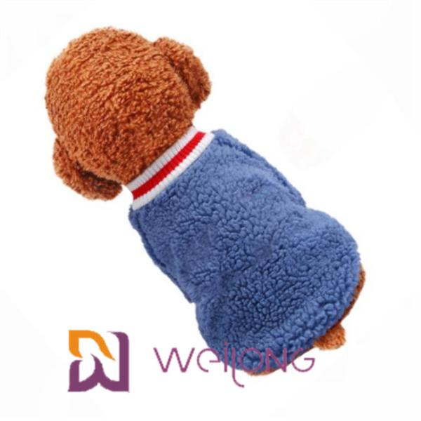 Rib Knit Short Sleeve Pet T Shirt Keep Warm Soft Sherpa T Shirt For Dog