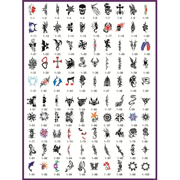 Водоустойчивая книга восковок айрбруш аксессуаров татуировки для крася искусства татуировки тела