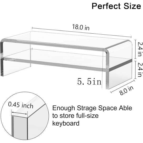 Transparent Acrylic Monitor Stand Display Rack for Home or Office Use