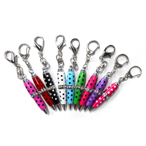 Office Dot Printing Mini Ink Pens Keyring ROHS Certification