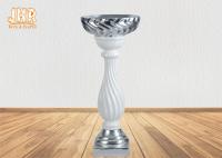 La flor de la fibra de vidrio de la hoja de plata rueda decoración de la boda del soporte de la planta del pedestal