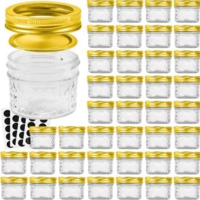 A boca larga Mini Caviar Glass Preserve Jars para o doce 100ml 40 ajusta-se