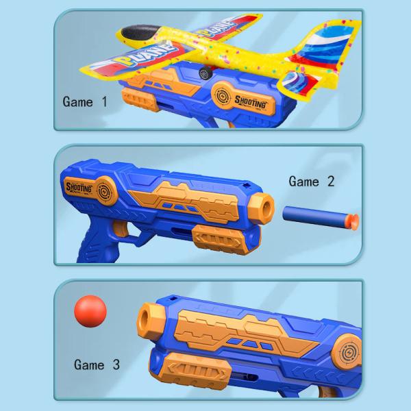 Esportes ao ar livre para meninos Fun Foam Catapult Aircraft Gun para brinquedo de planeador voador para crianças