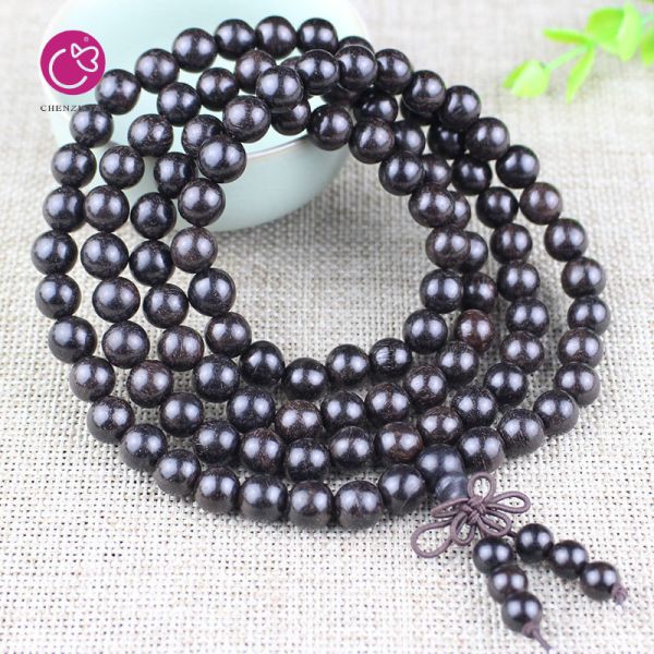 Wholesale Small Leaf Red Sandalwood Natural Wooden Beads Bracelet Blood Ebony Beads Buddhist Necklace Bracelet