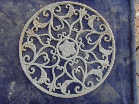 Classical Design Outdoor Round Cast Iron Doormat For Home Decor